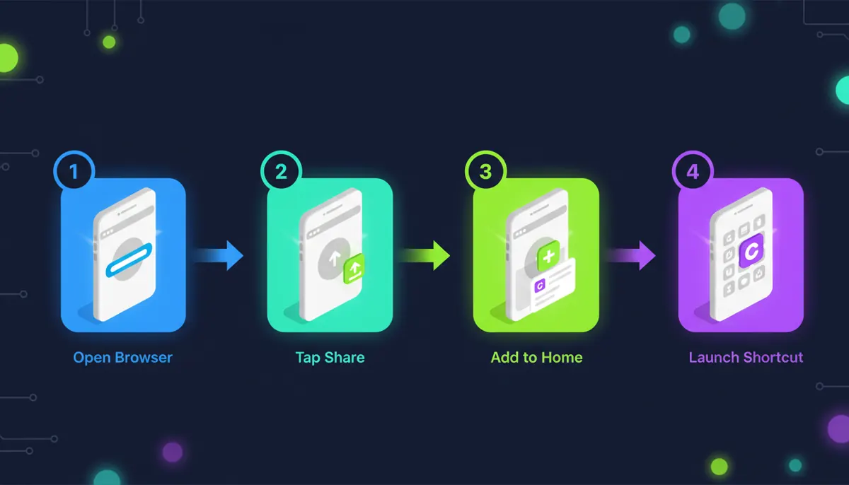 Steps to add Cazeus Casino to iPhone/Android home screen for quick login
